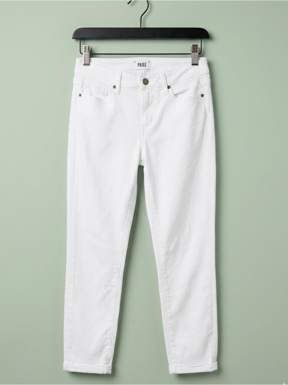 PAIGE White Kylie Crop Skinny Jeans for Women - Sleek High-Rise Fit, 28